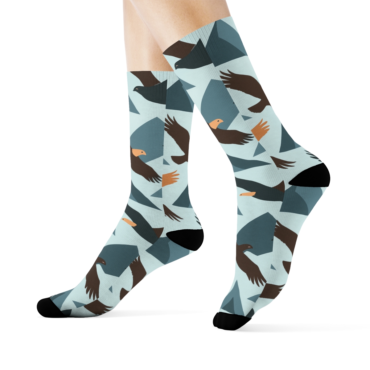 Mountain Wind Tessellation Sky Currents Eagle trendy patterned crew socksMountain Wind Tessellation Sky Currents Eagle Crew Socks - Image 3