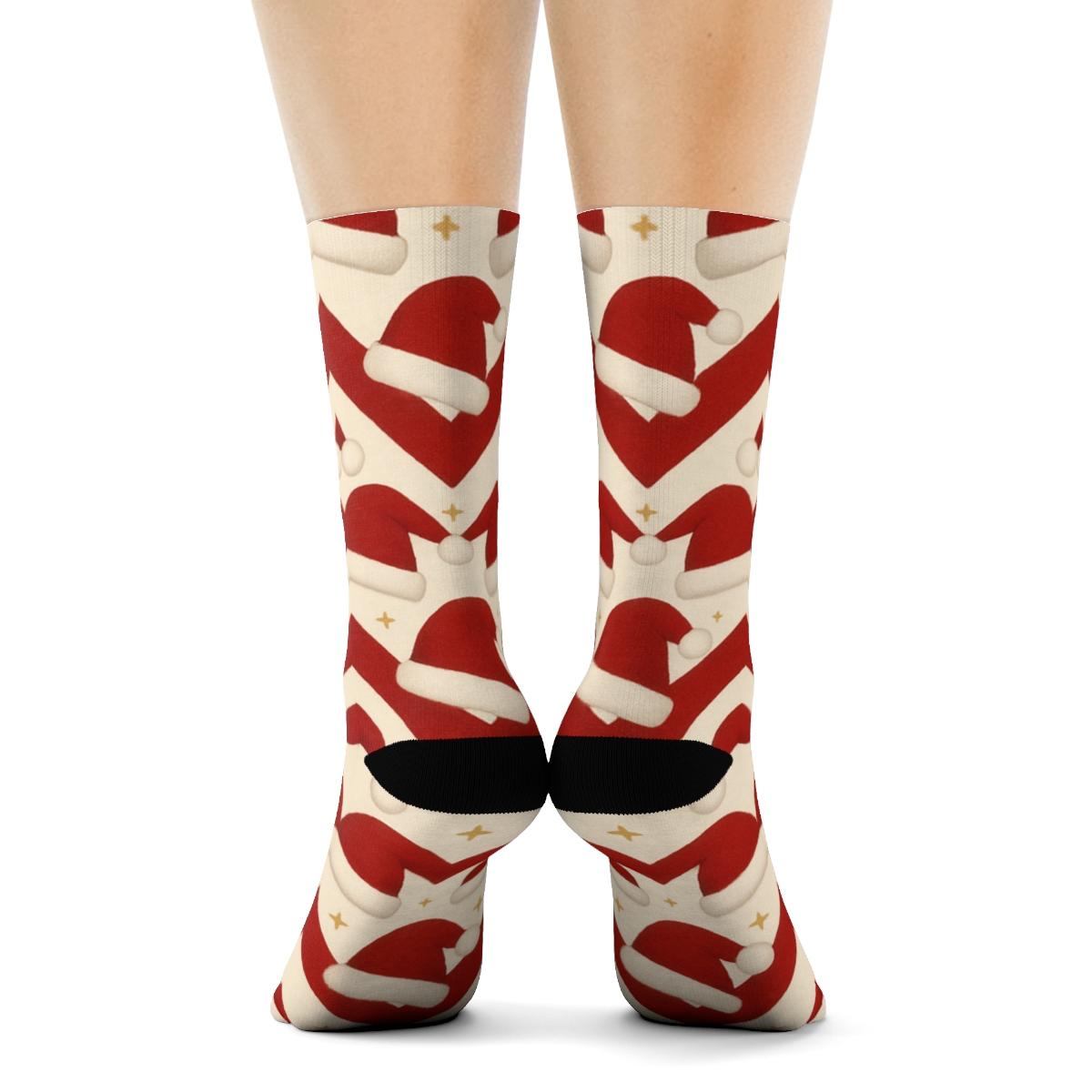 Santa Hat Chevron Christmas-infused Rows unique graphic crew socks