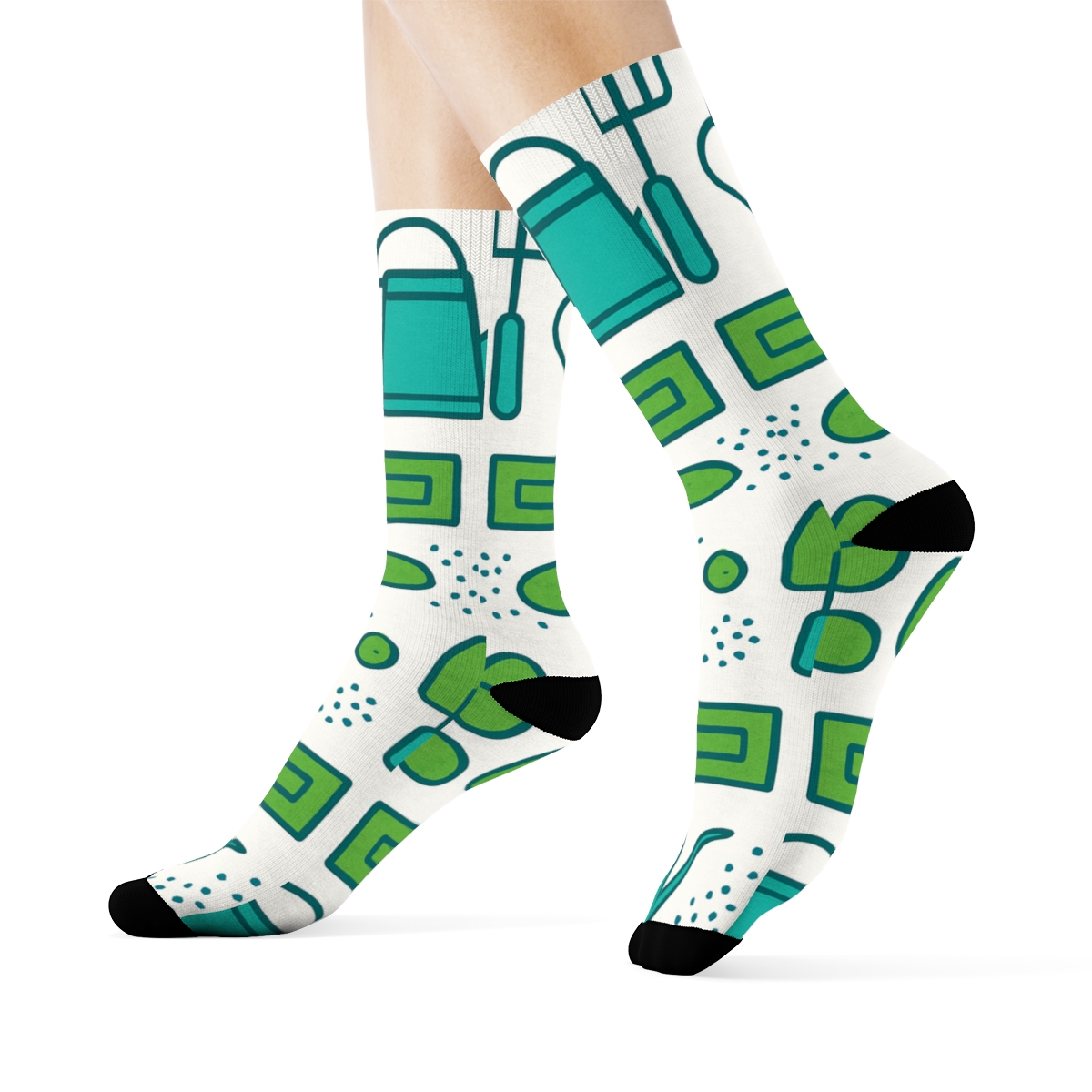 Garden Blueprint Bands With Landscaper Rhythm trendy patterned crew socks