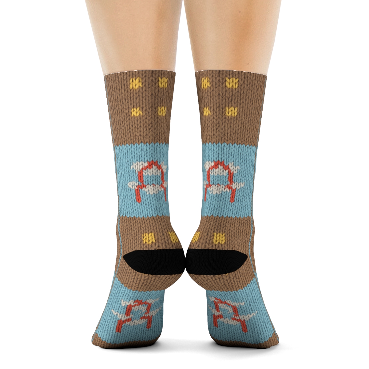 Mail Carrier Knitted Parcel Checkerboard comfortable cotton crew socks