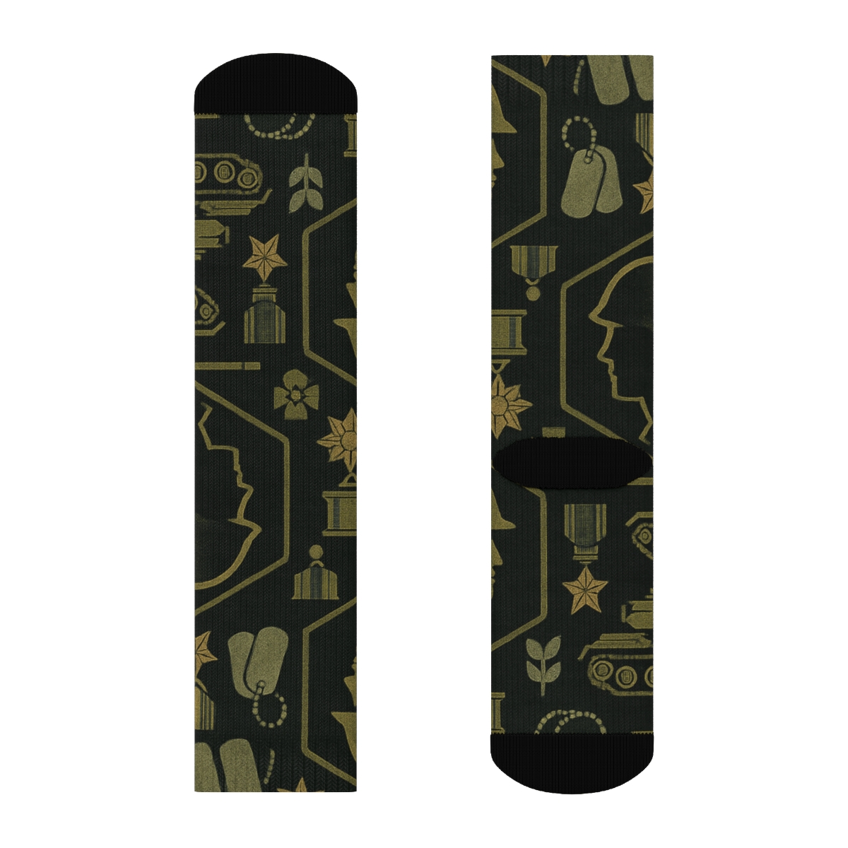 Camouflage Lattice Soldier Collage comfortable cotton crew socks