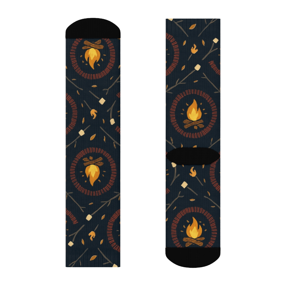 Campfire Concentric Warmth designer printed crew socks