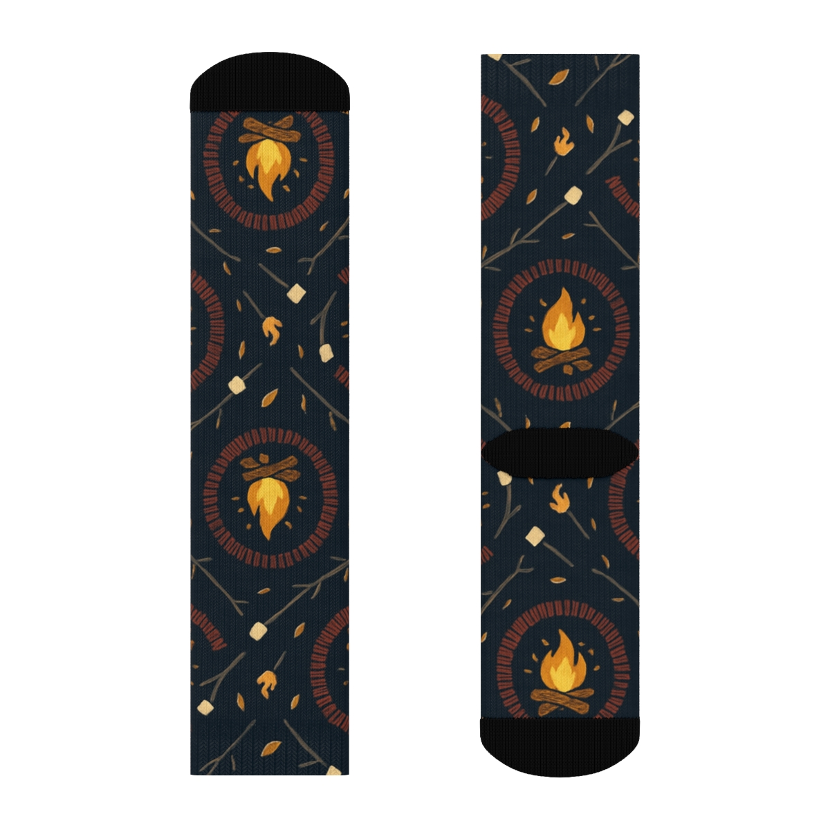 Campfire Concentric Warmth designer printed crew socks