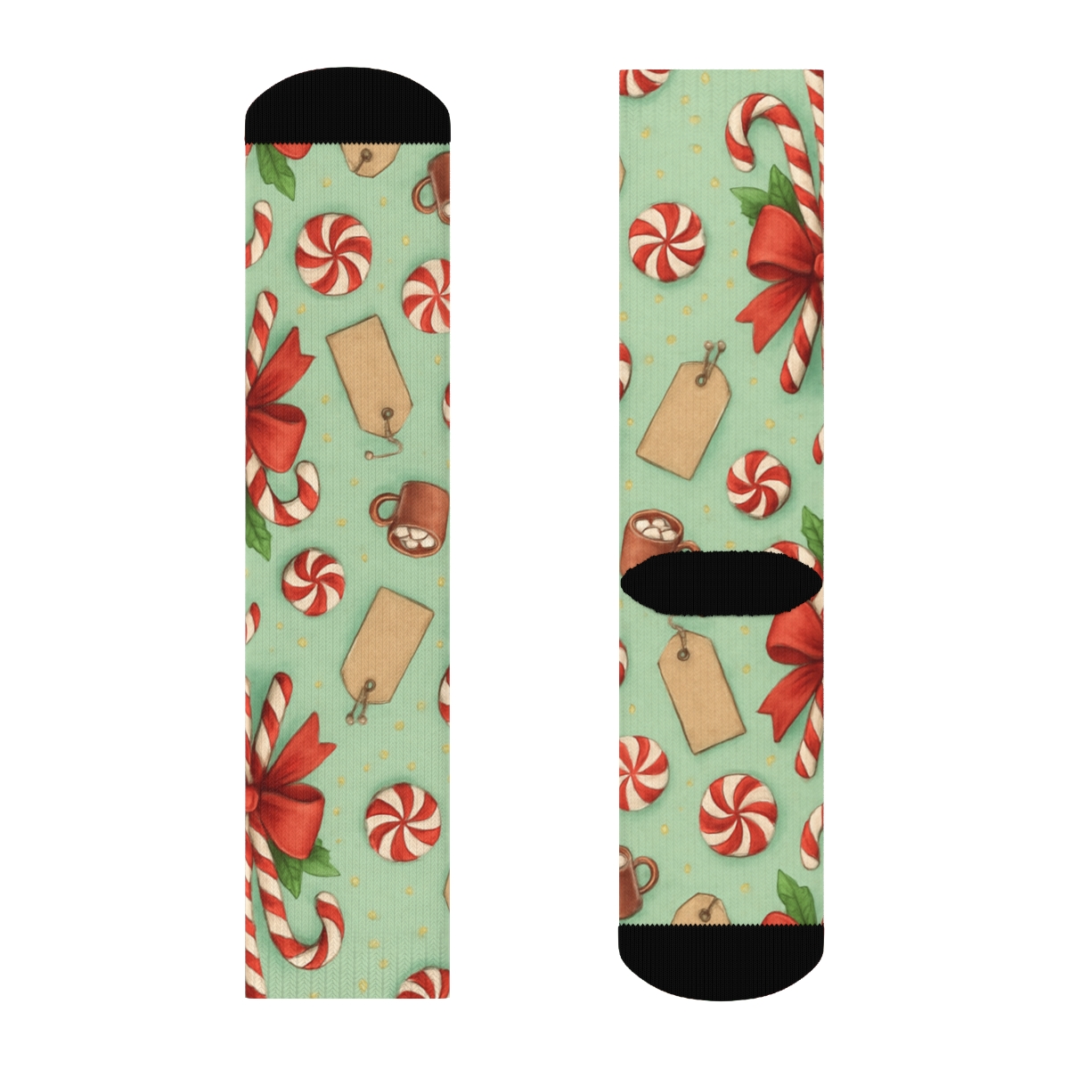 Candy Cane Bouquets With Candy Canes In Collage Repeat comfortable cotton crew socks