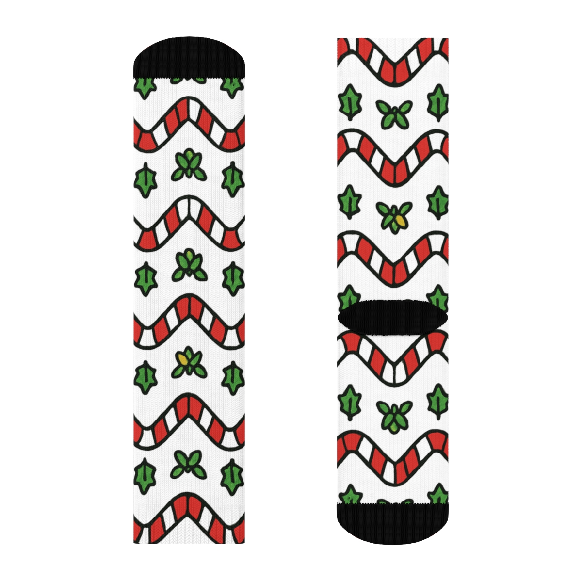 Candy Cane Chevron Holiday Flow premium sports crew socks