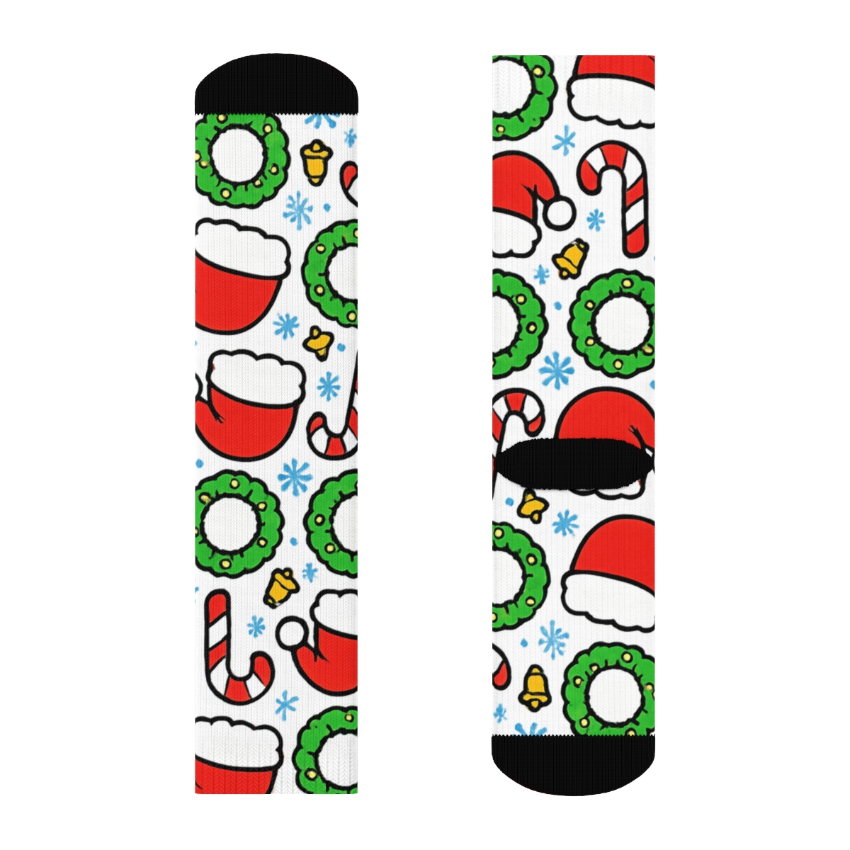 Candy Cane Constellations With Santa Claus Silhouettes soft everyday crew socks
