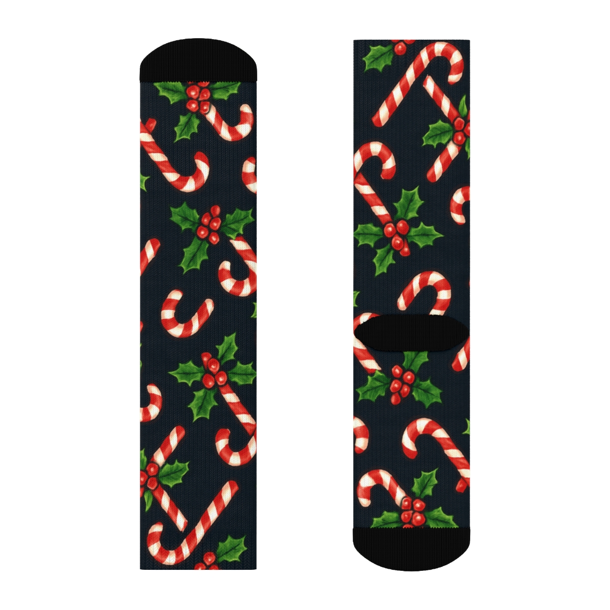 Candy Cane Lattice, Holiday Edition designer printed crew socks