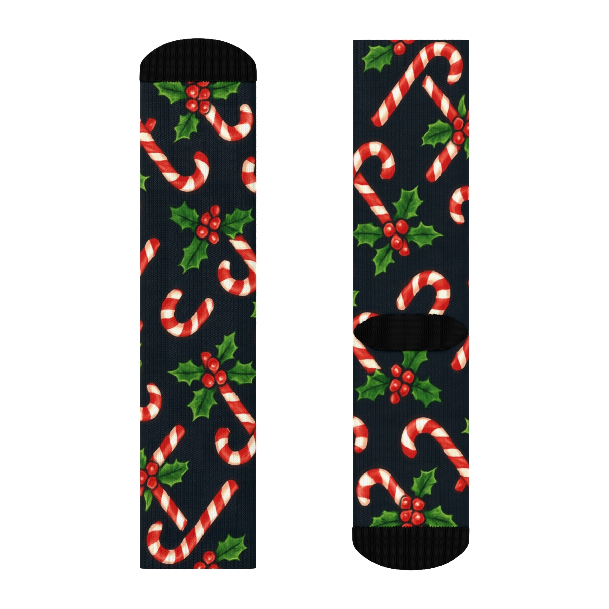 Candy Cane Lattice, Holiday Edition designer printed crew socks