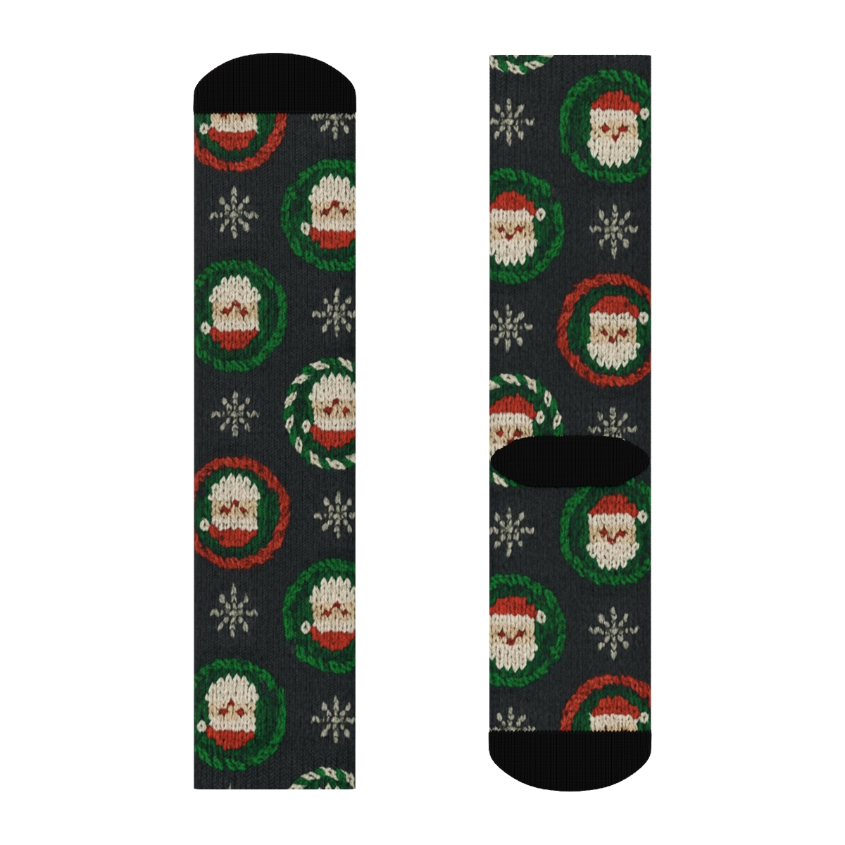 Candy Cane Santa-Claus Carousel soft everyday crew socks