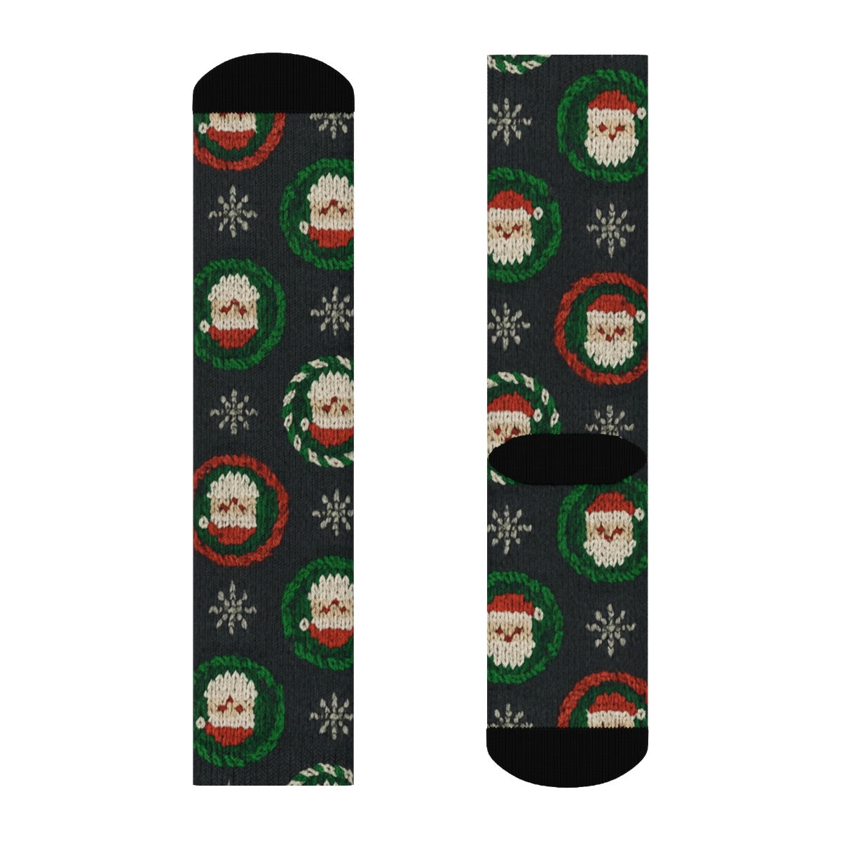 Candy Cane Santa-Claus Carousel soft everyday crew socks