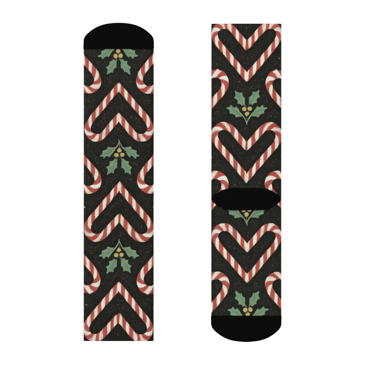 Candy Canes Heart Tessellation In Holiday Chic soft everyday crew socks