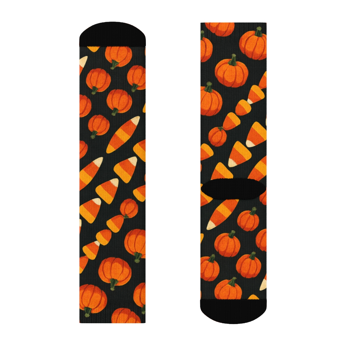 Candy Corn Diagonal Stripe On Black Background stylish athletic crew socks