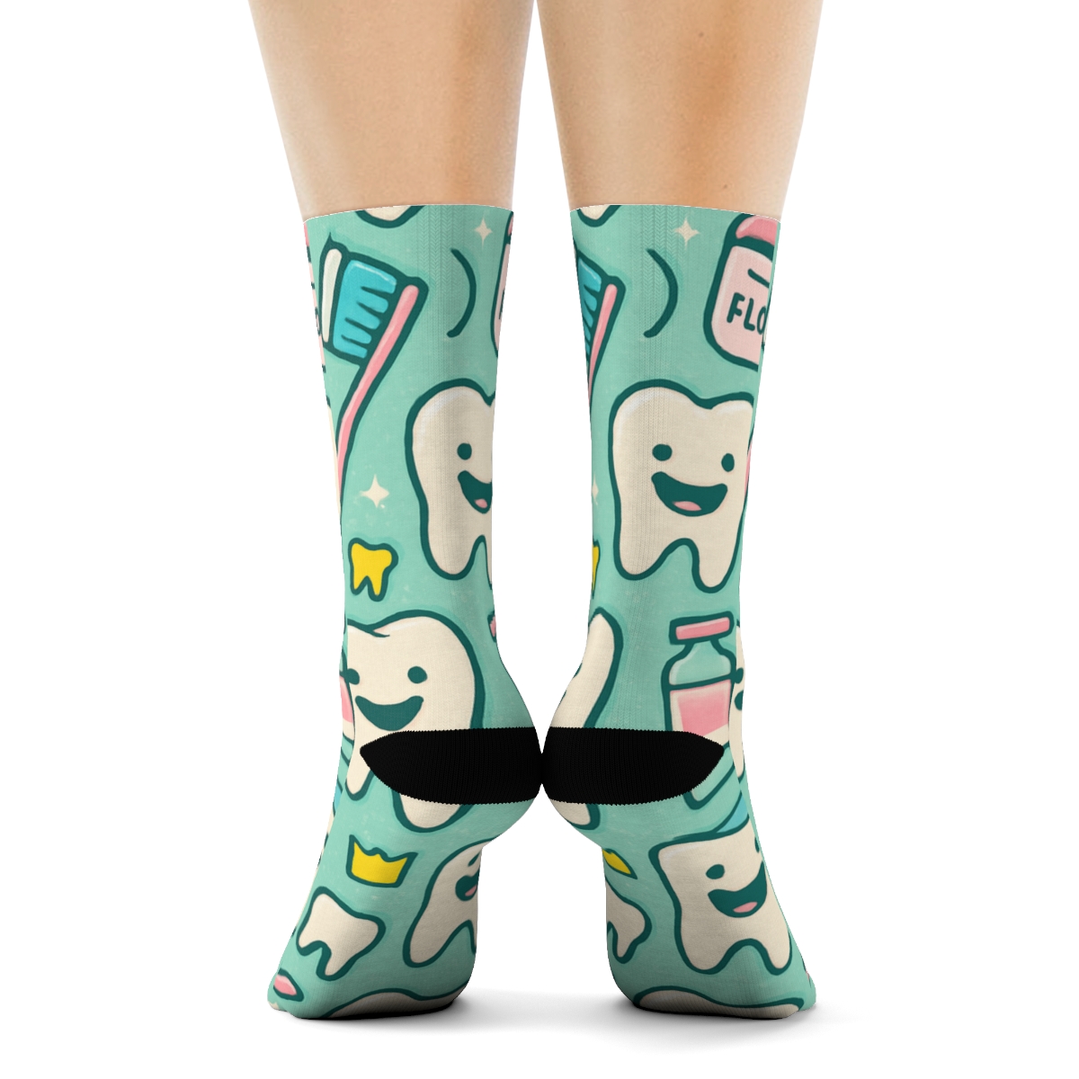 Candy Mint Dentist Tool Parade Pattern soft everyday crew socks