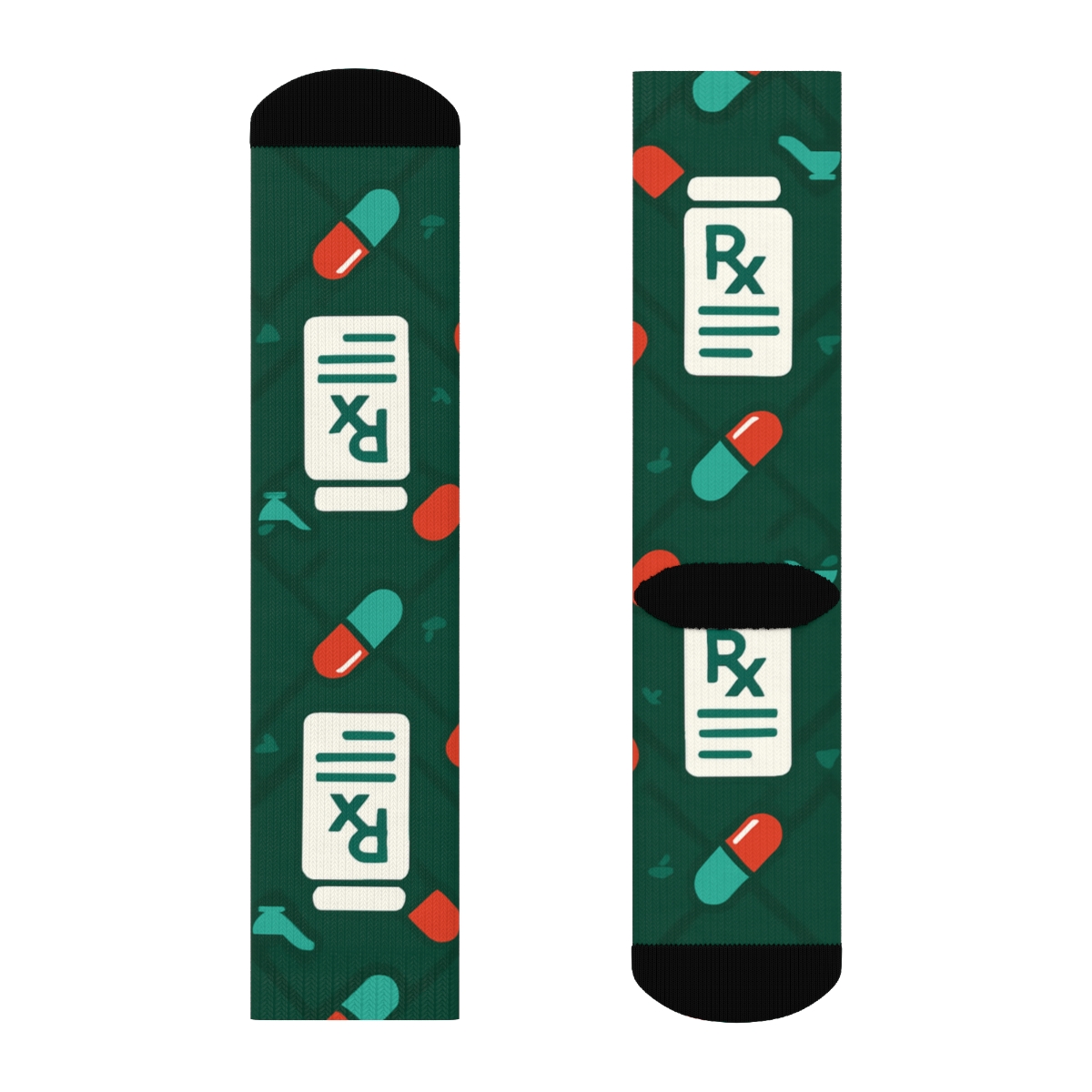 Capsule Lattice Grid, Modern Pharmacist comfortable cotton crew socks