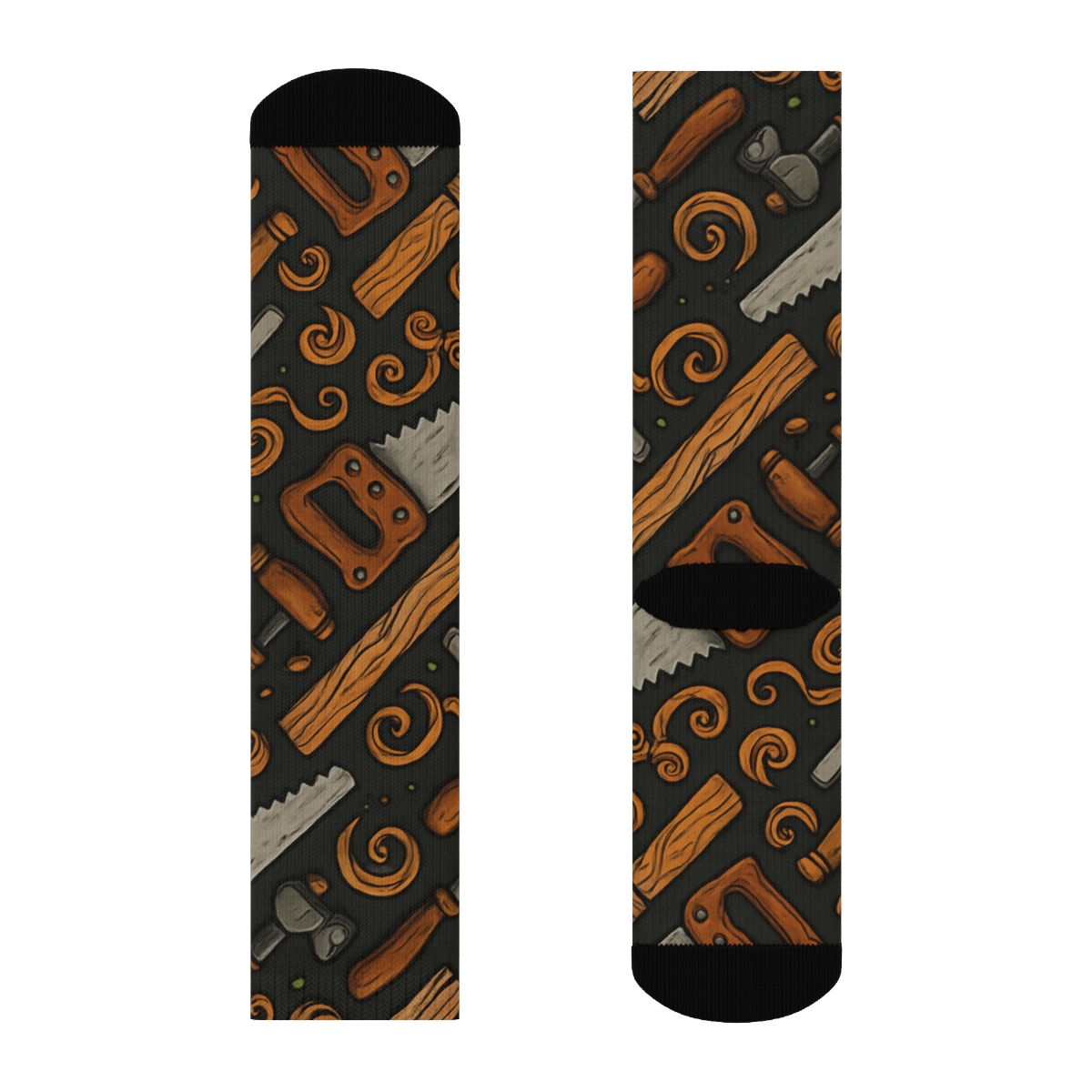 Carpenter Tool Collage Chevron premium sports crew socks