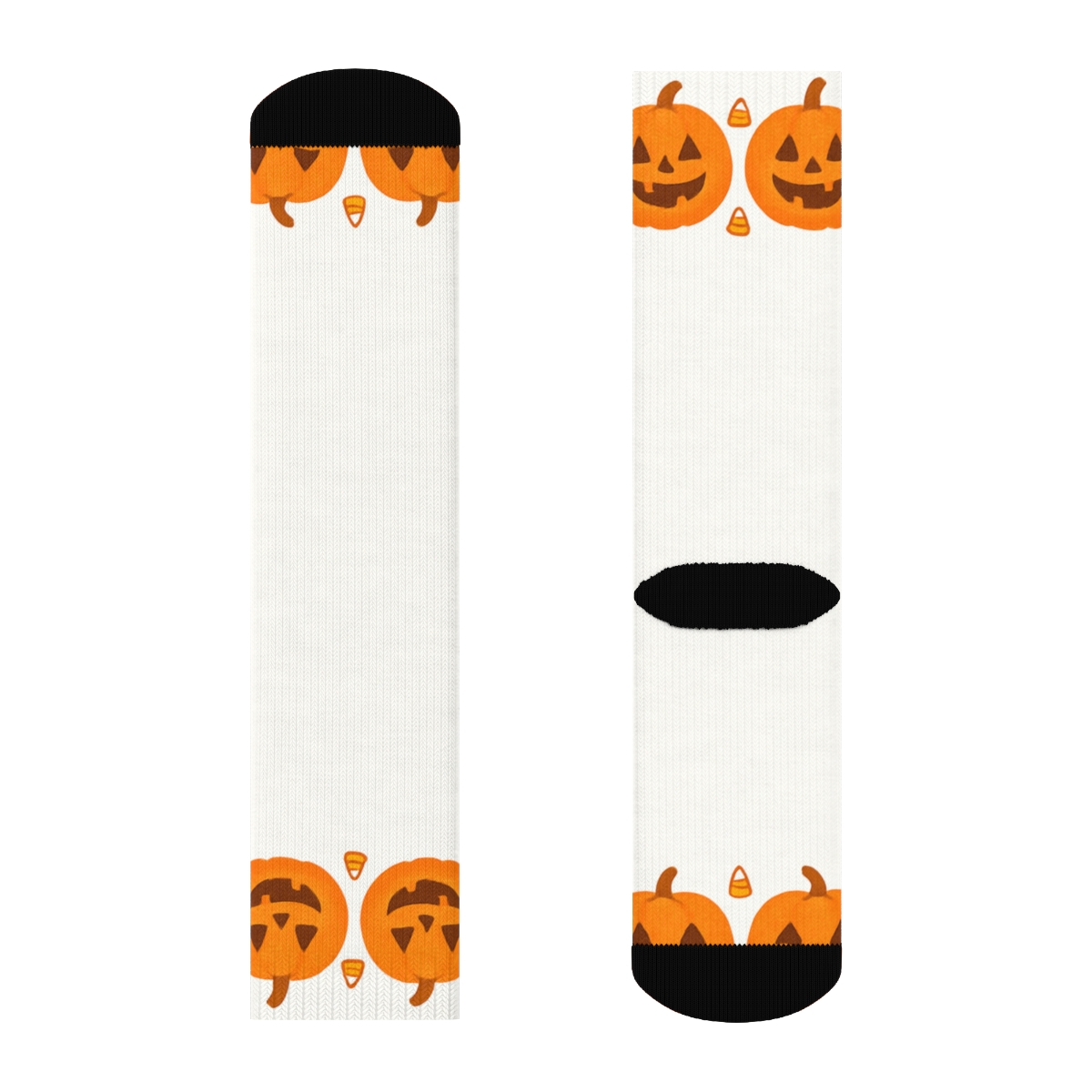 Carved Pumpkin Border Frame On White Background soft everyday crew socks
