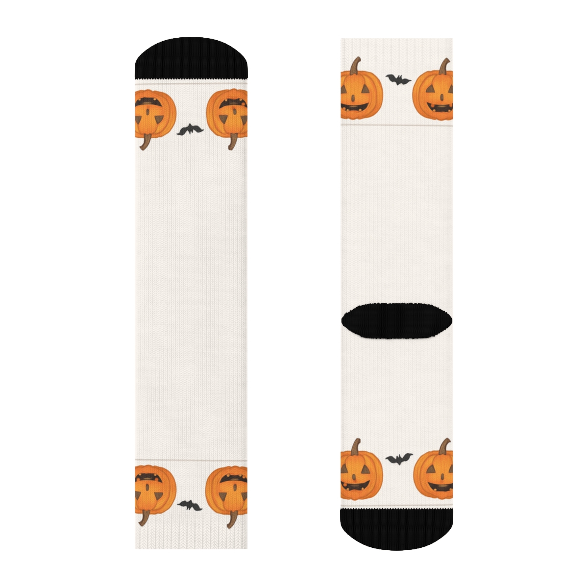 Carved Pumpkin Border Pattern On White Background premium sports crew socks