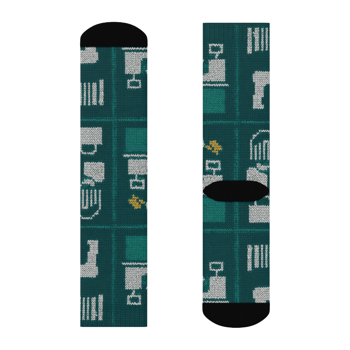 Cashier Checkout Tapestry Grid designer printed crew socks