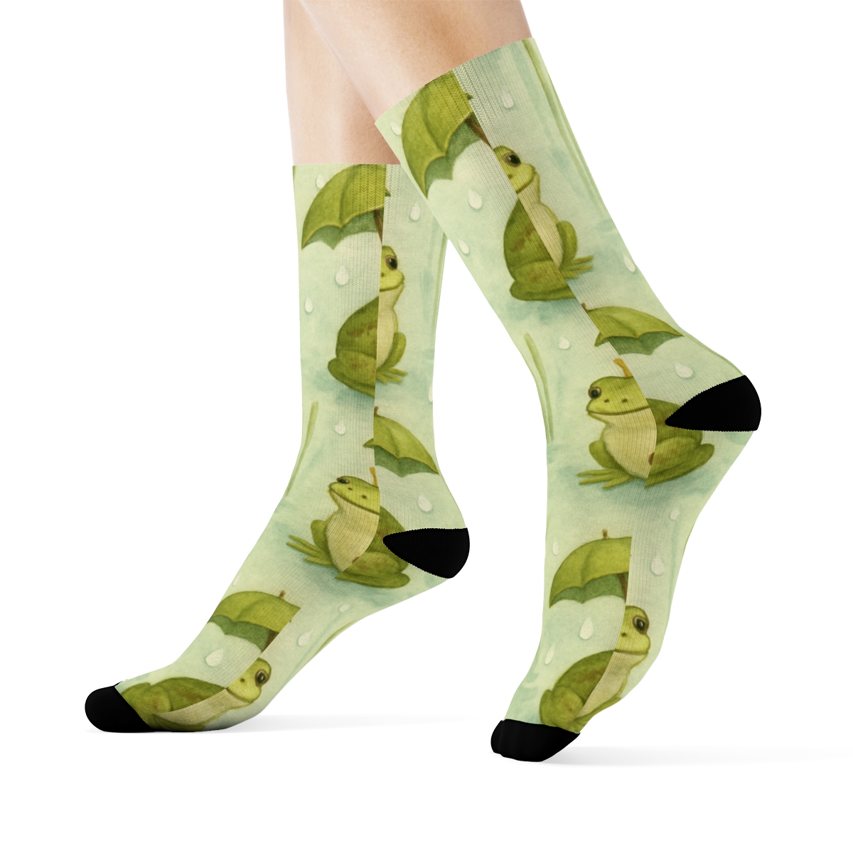 Rain Kissed Frog Spotlight premium sports crew socks