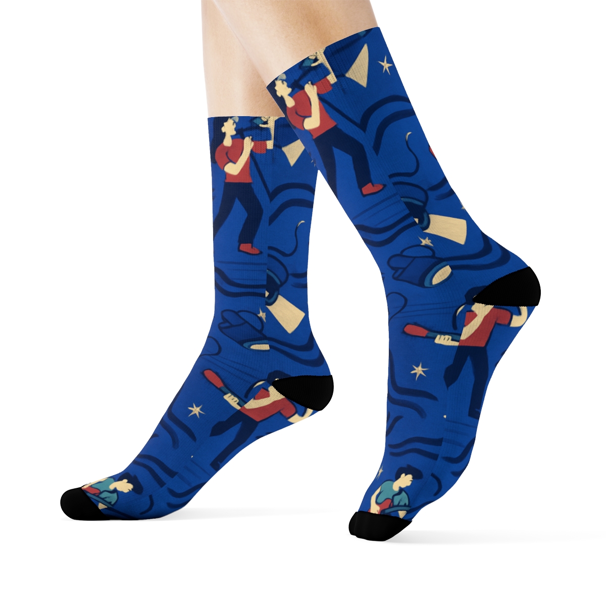 Festival Stagewrap Musician Pattern trendy patterned crew socks