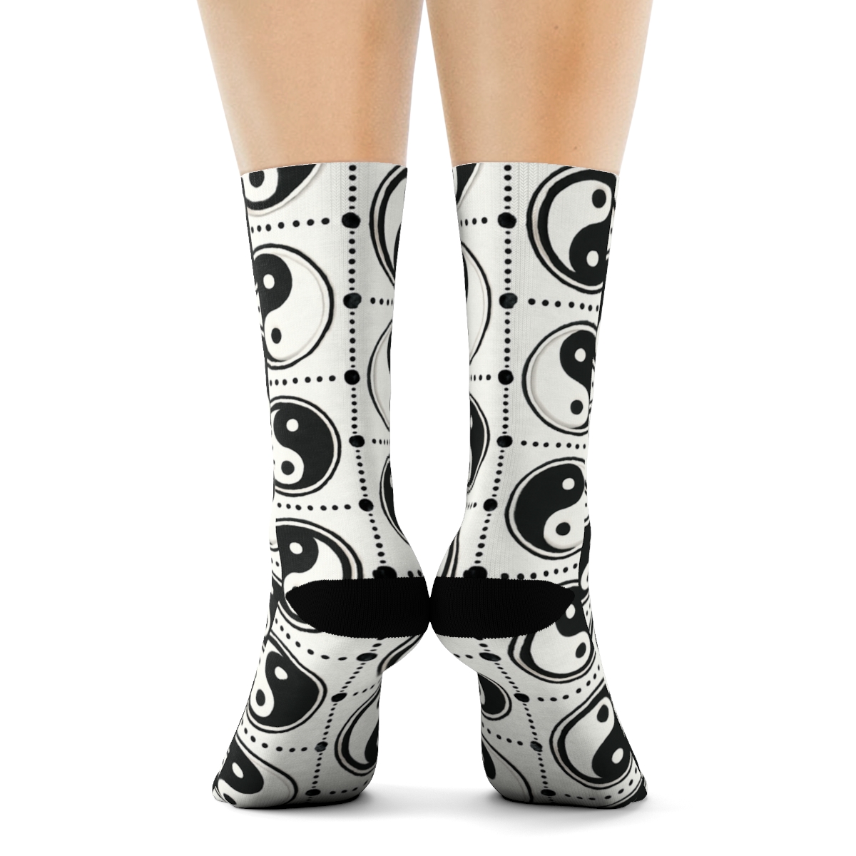 Taijitu Mosaic Grid soft everyday crew socks