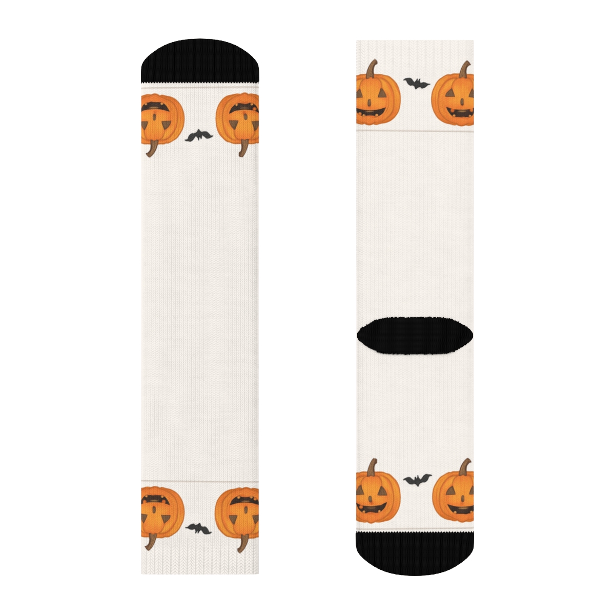 Carved Pumpkin Border Pattern On White Background premium sports crew socks