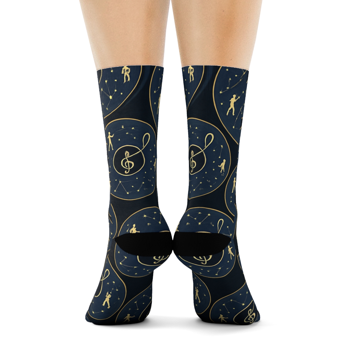 Midnight Musician Vinyl Constellation Tessellation premium sports crew socks