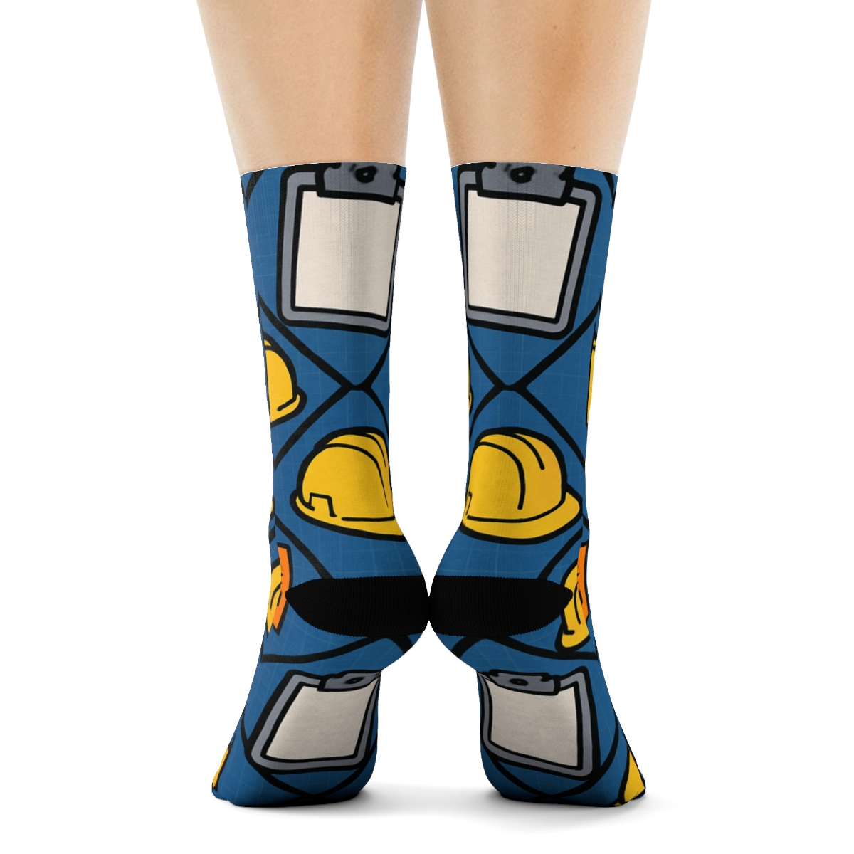 Hard Hat Lattice For Building Inspector Nights soft everyday crew socks