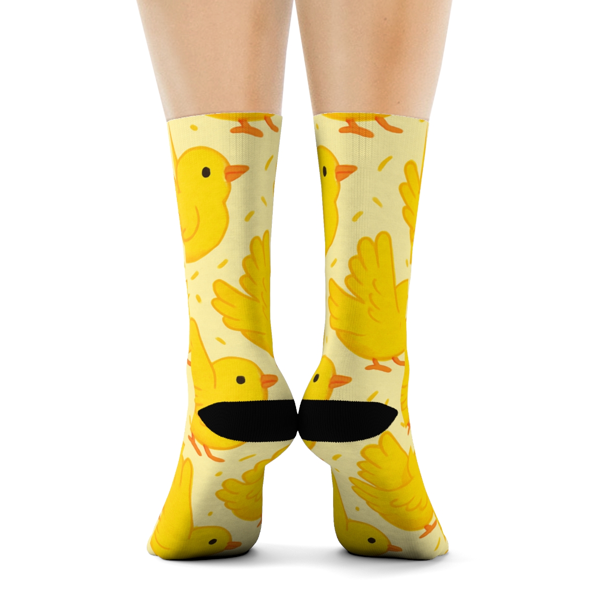 Canary Songburst Dots On Light Yellow Background unique graphic crew socks