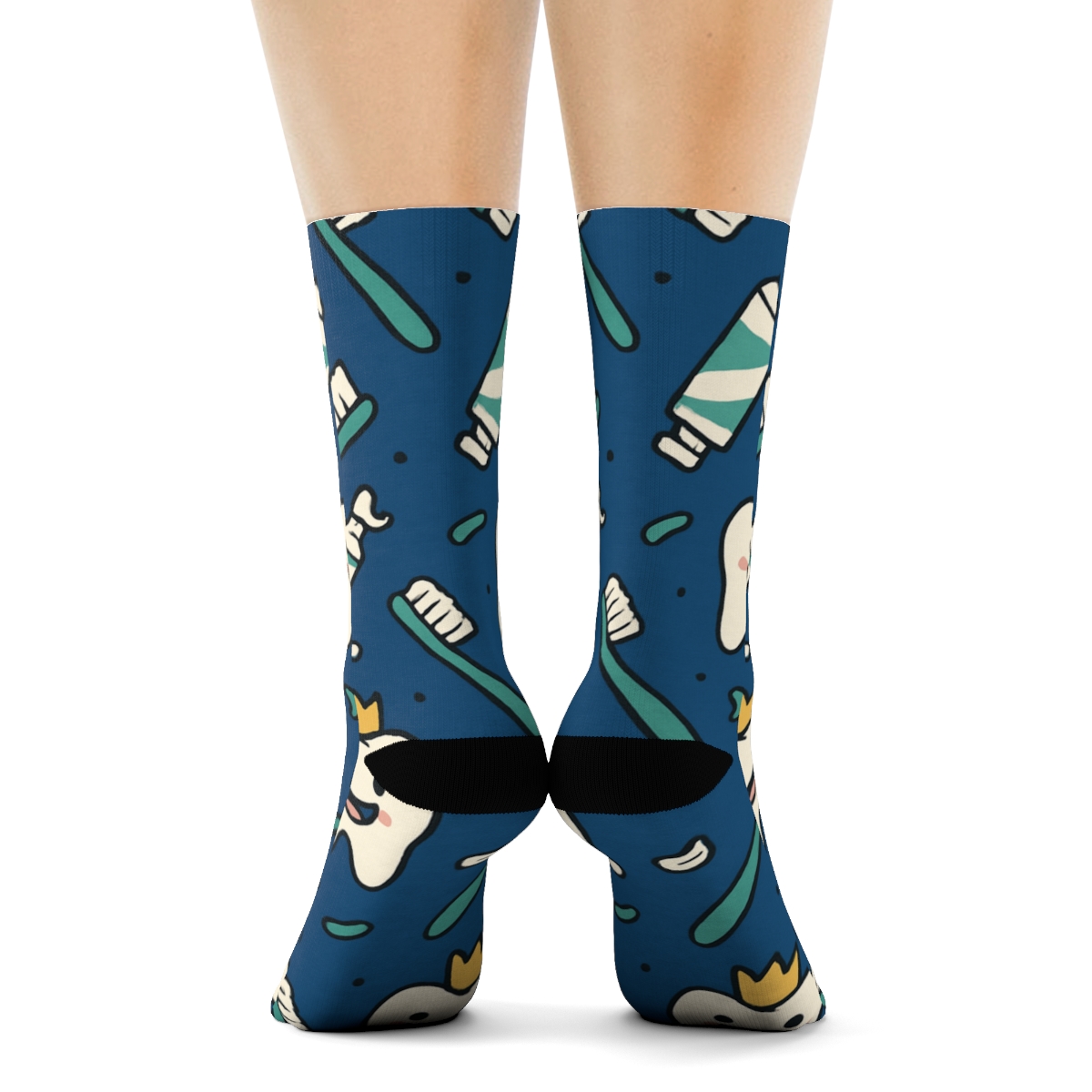 Dentist Smiles Confetti Pattern soft everyday crew socks