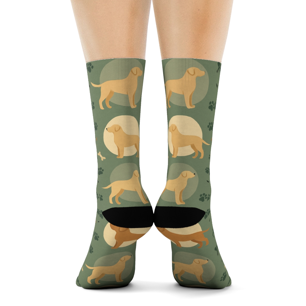 Starfield Pattern With Labrador Retriever Moonlit Silhouettes stylish athletic crew socks