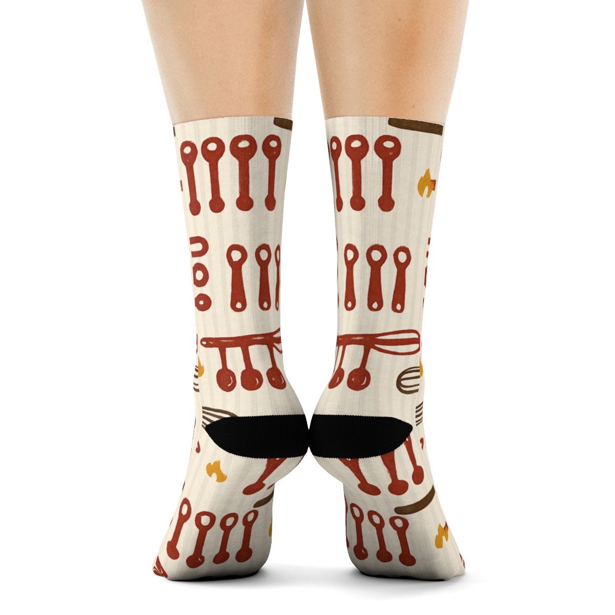Recipe Cards With Chef Tool Rhythm custom crew socksRecipe Cards with Chef Tool Rhythm Crew Socks - Image 4