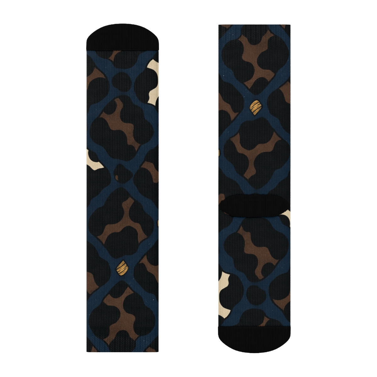 Celestial Spot Lattice Cow stylish athletic crew socks