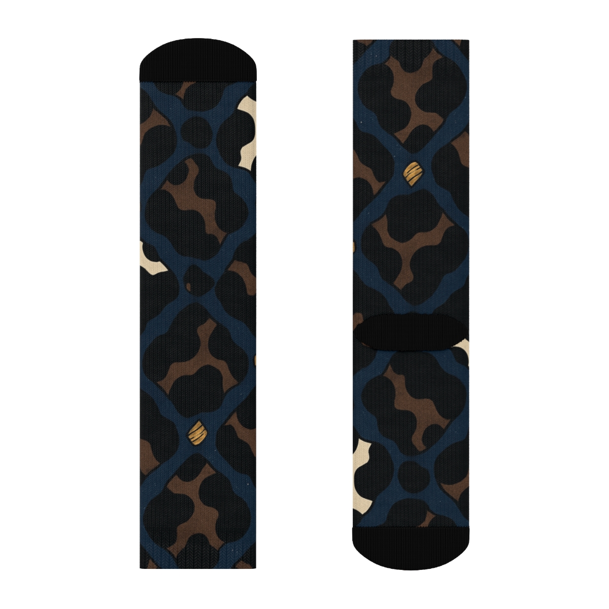 Celestial Spot Lattice Cow stylish athletic crew socks