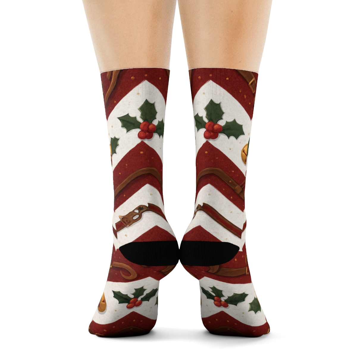 Crimson Crafted Runner-Sleigh Track Chevron custom crew socks