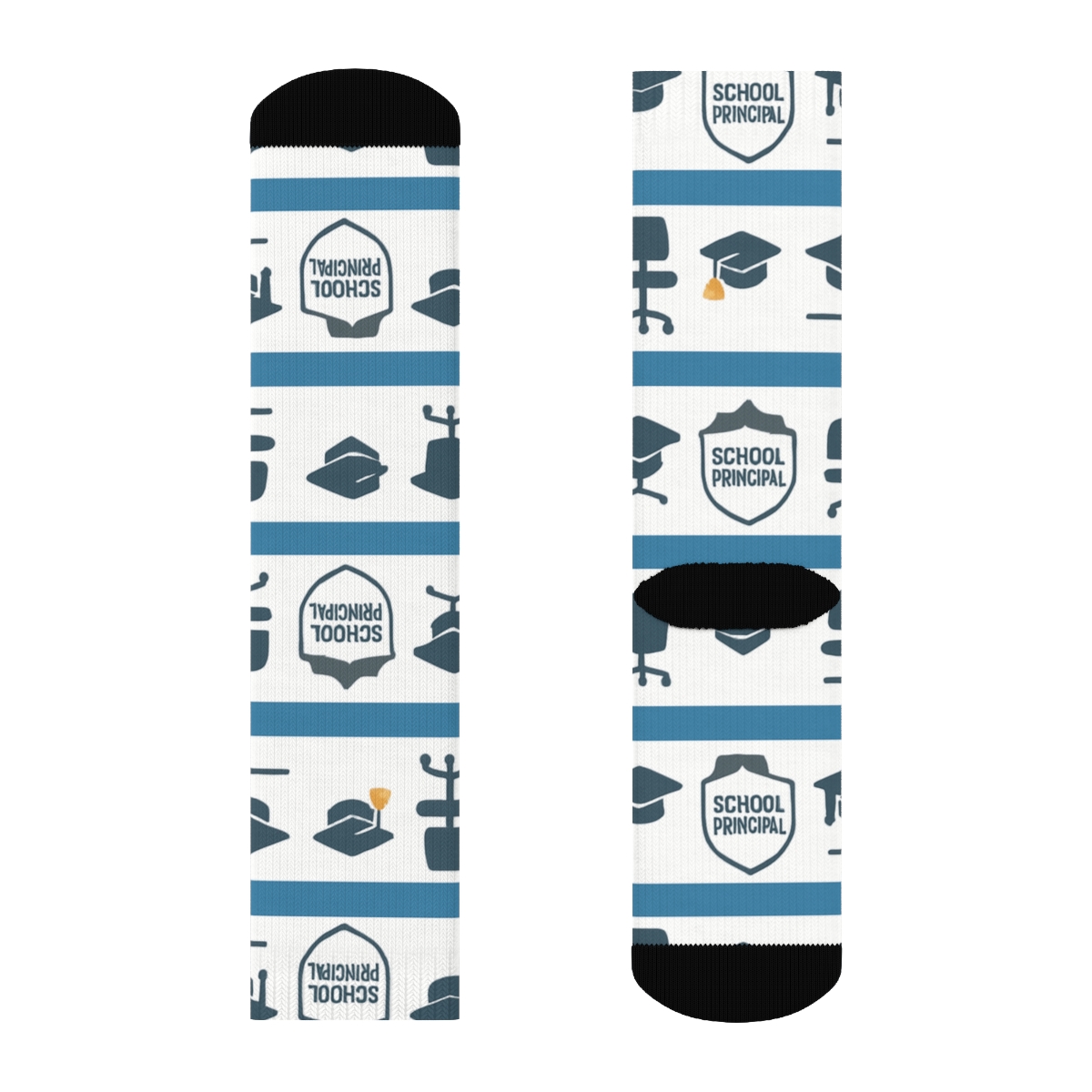 Chalkboard Bands With School Principal Emblems custom crew socks