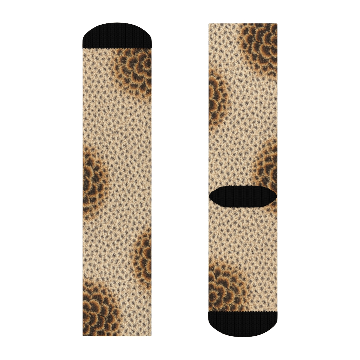 Charcoal Mini Dot Fur Lattice designer printed crew socks