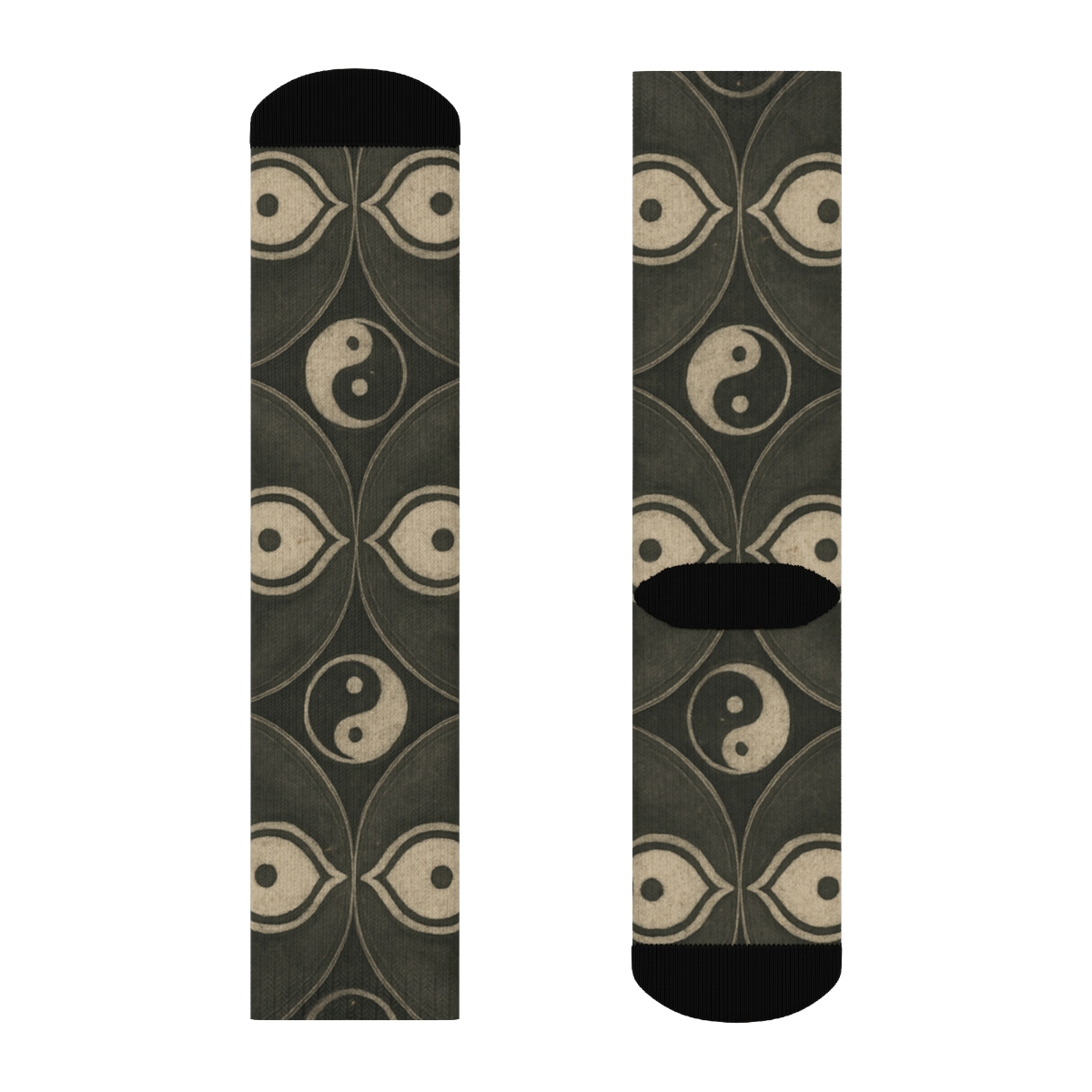 Charcoal Teardrop Mandala Lattice stylish athletic crew socks
