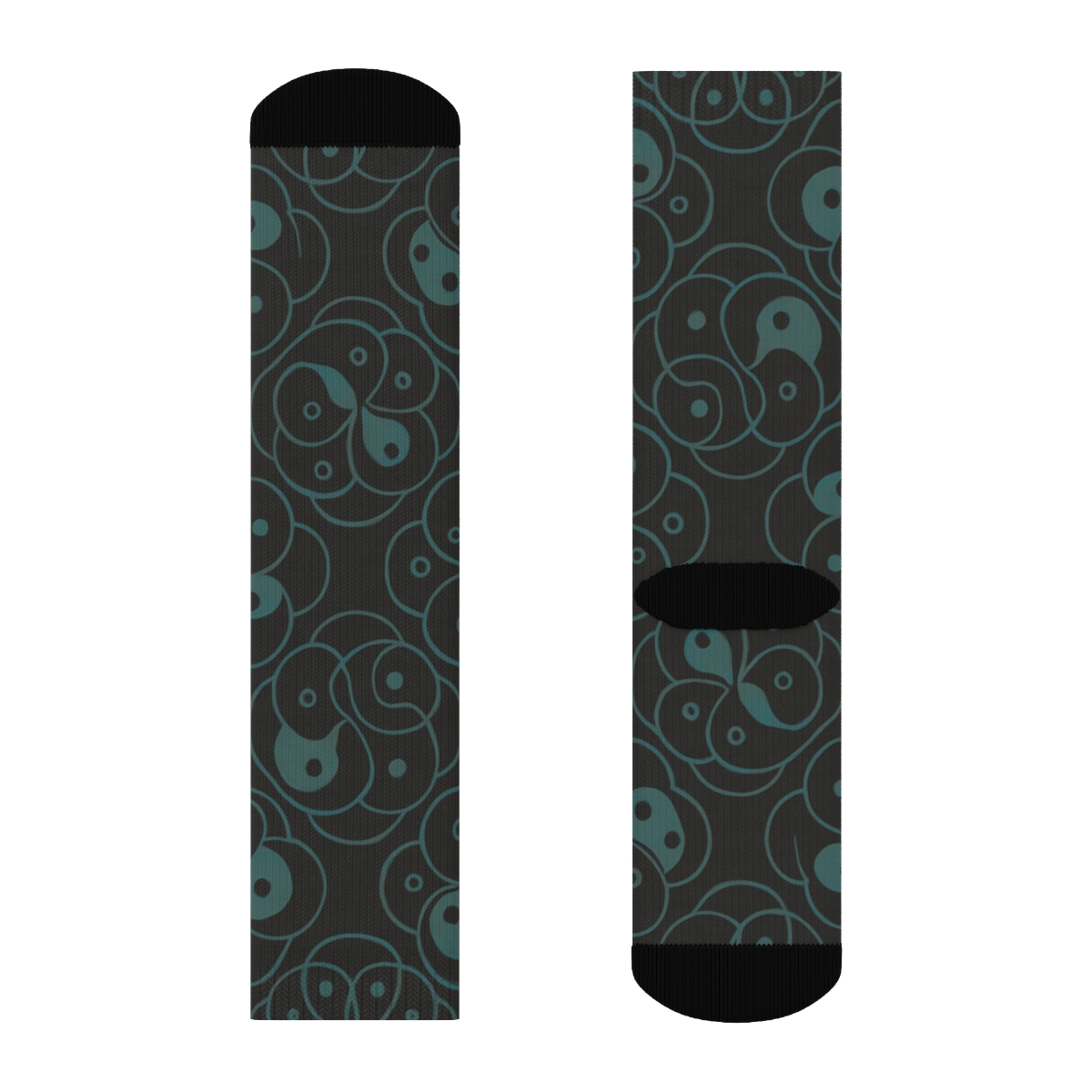 Charcoal Teardrop Mandala Lattice soft everyday crew socks