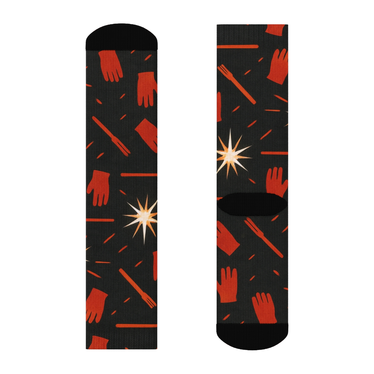 Checkerband Sparks, Welder Edition custom crew socks