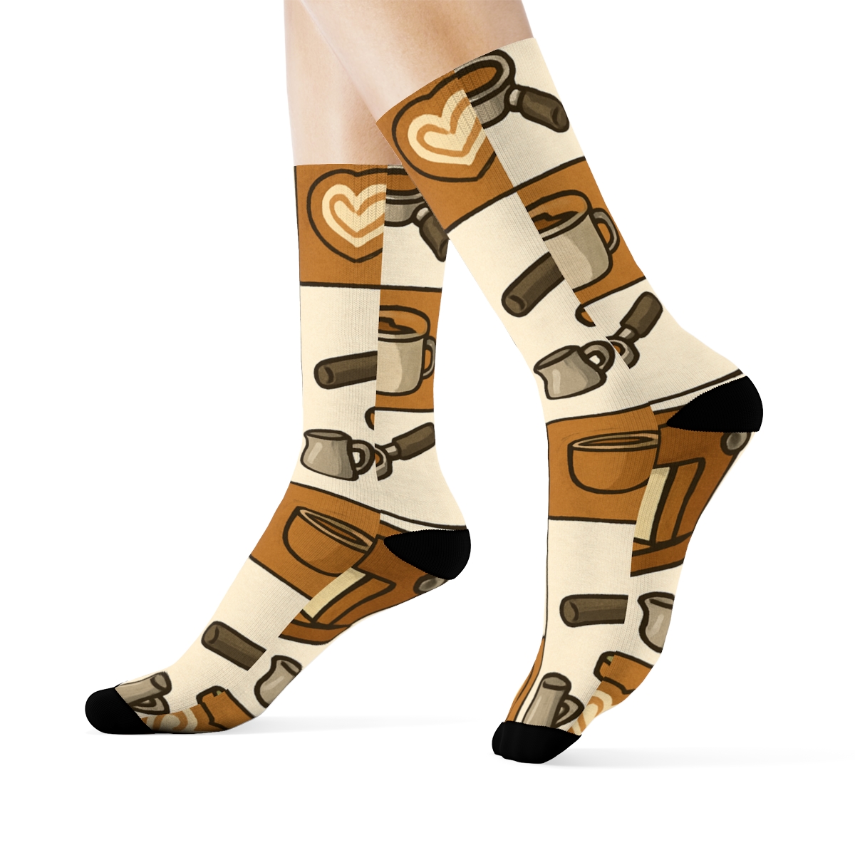 Checkerboard Espresso Tiles, Barista Edition soft everyday crew socks