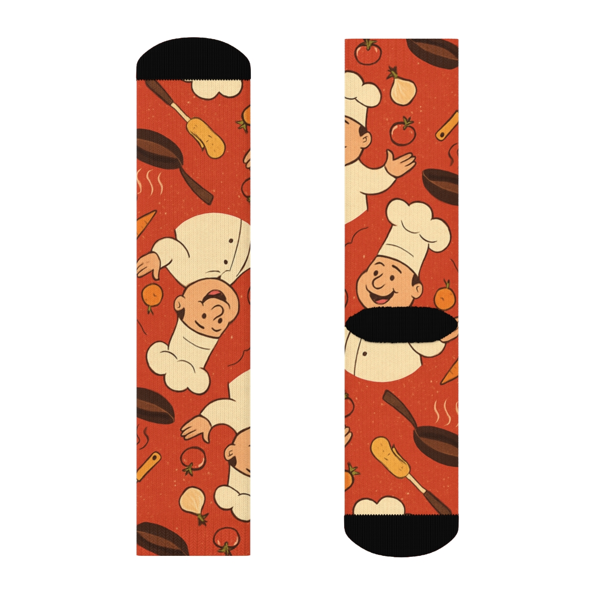 Chef Juggling Veggie Tile Parade stylish athletic crew socks