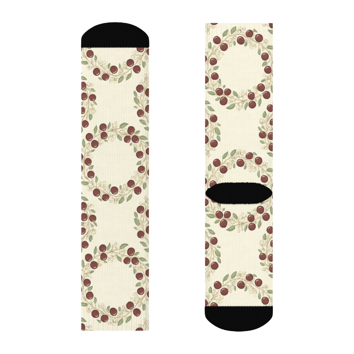 Cherry Blossom Wreath Tessellation personalized crew socks