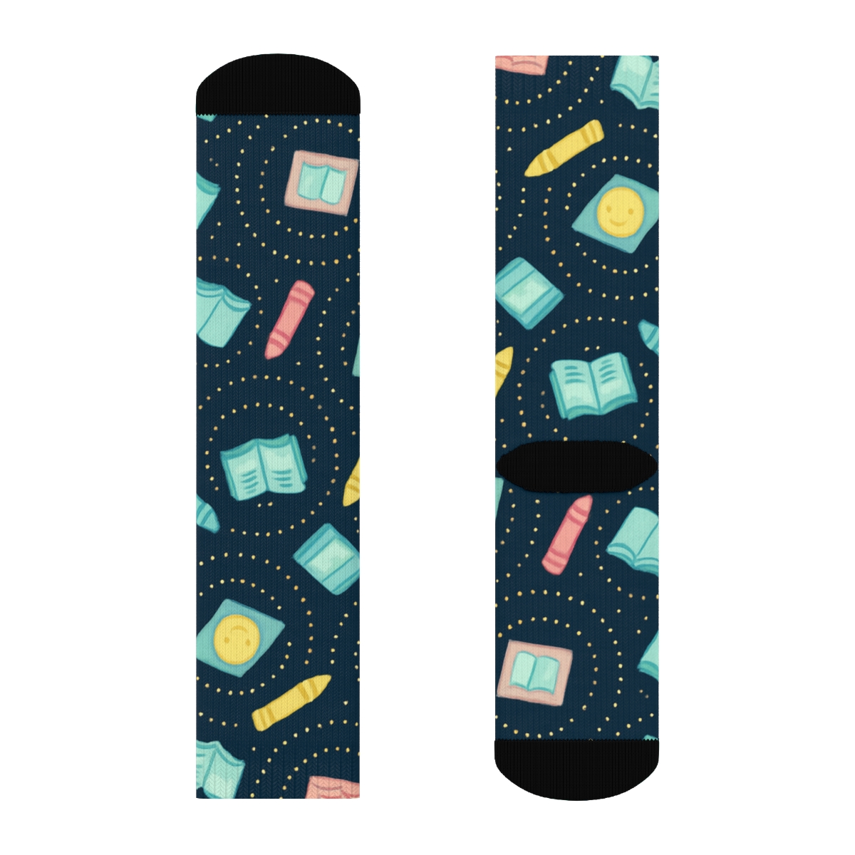 Childcare Worker Crayon Orbit Repeat comfortable cotton crew socks