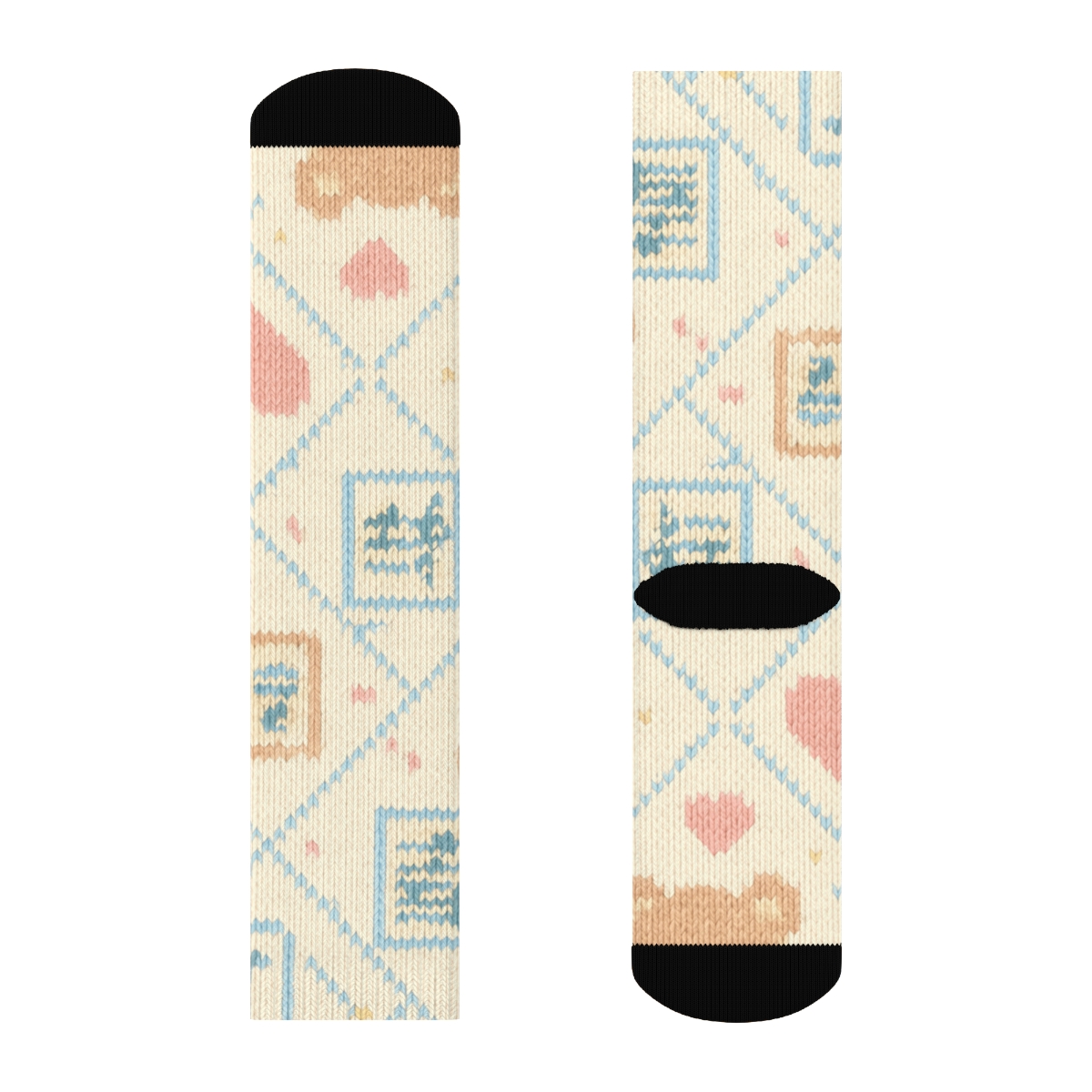 Childcare Worker Knit Illusion Lullaby Lattice personalized crew socks