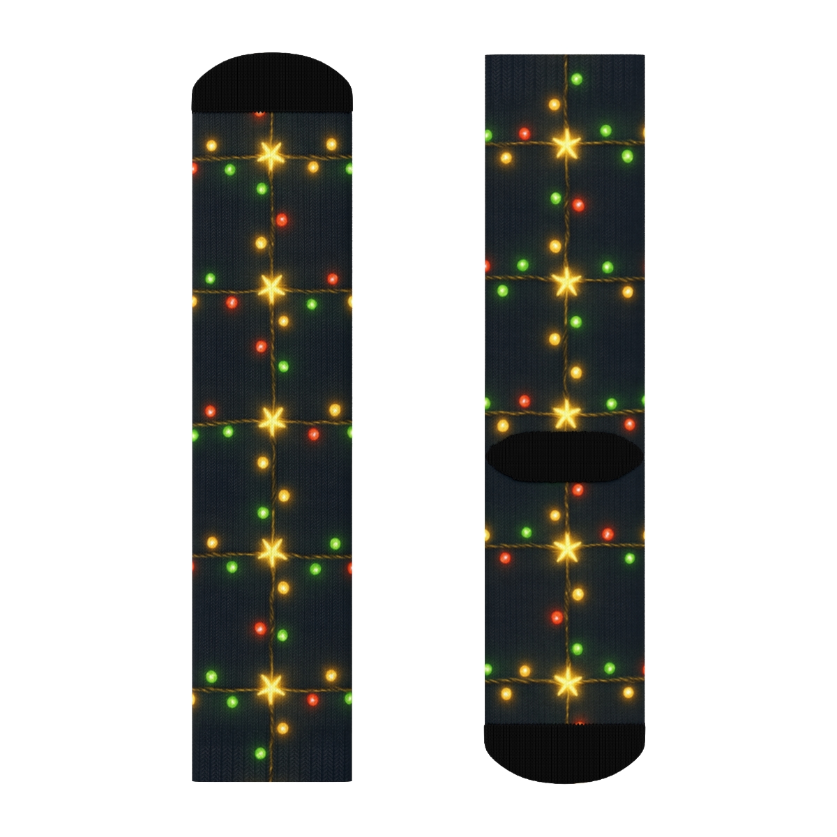 Christmas Lights Constellation Grid comfortable cotton crew socks