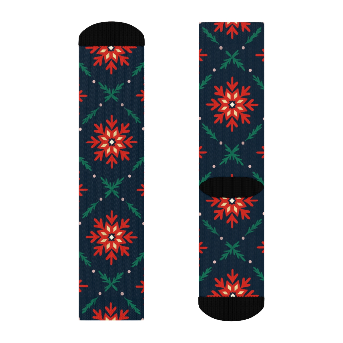 Christmas Nordic Snowflake Lattice custom crew socks