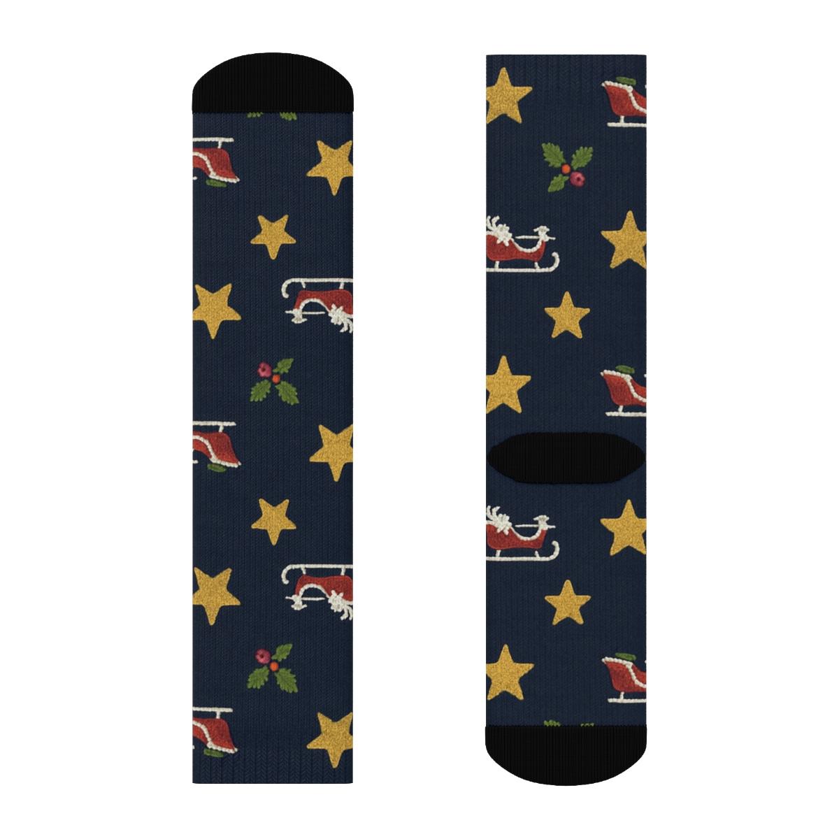 Christmas Starfield Grid trendy patterned crew socks