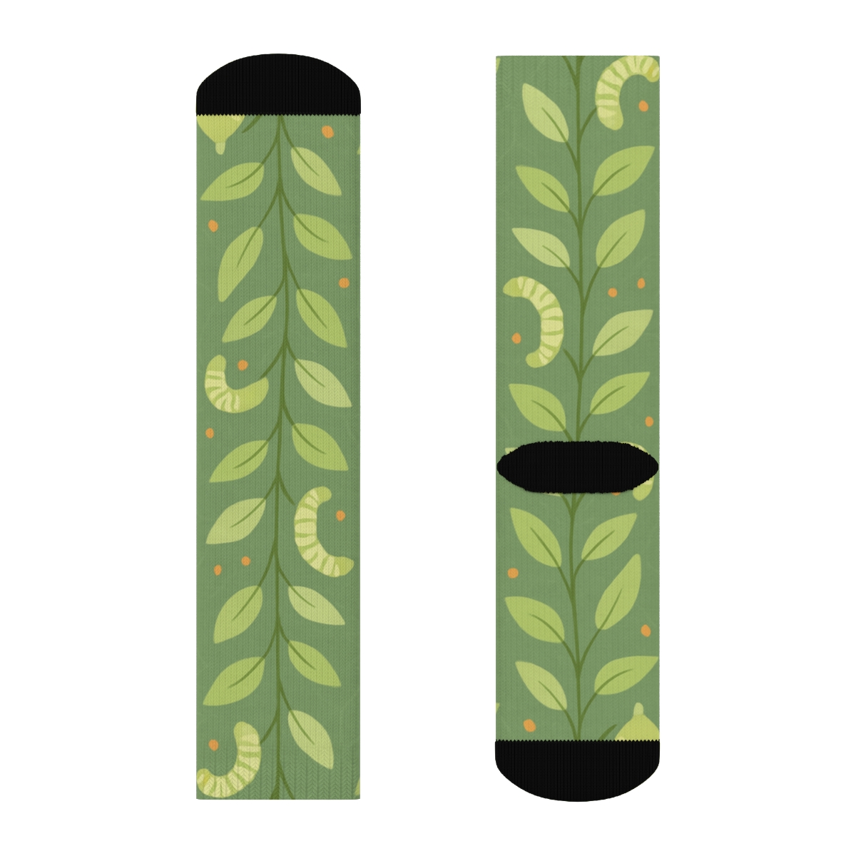 Chrysalis Stripe Lattice On Sage Green Background designer printed crew socks