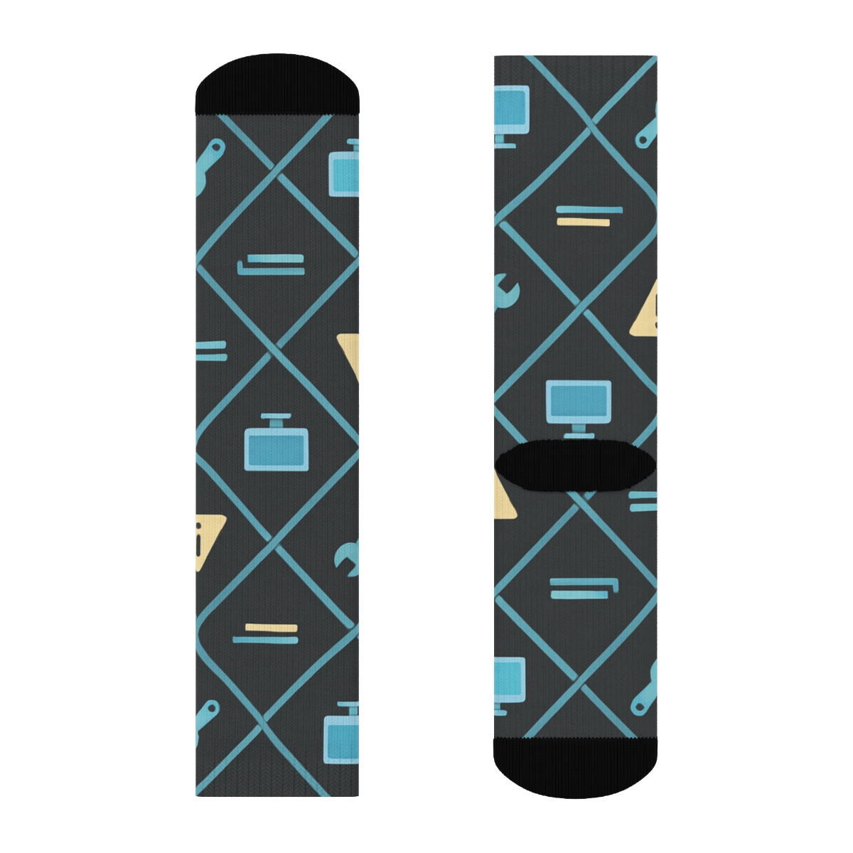Circuit Cable Lattice Pattern It Support Specialist soft everyday crew socks